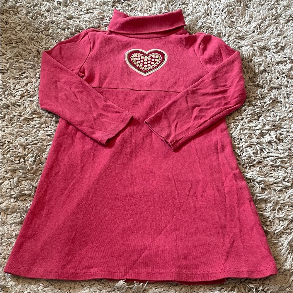 2009 Gymboree “Gingerbread Girl” Heart Turtleneck Dress, Size 6